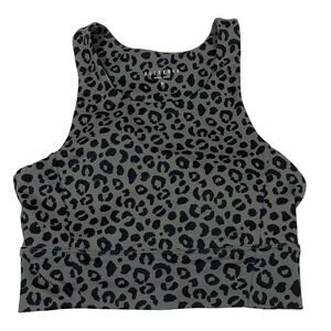 All Fenix Charcoal Leopard Jagger Long Bra - Medium